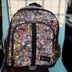 Tokidoki All Over Print Backpack - Cute Colorful Characters!